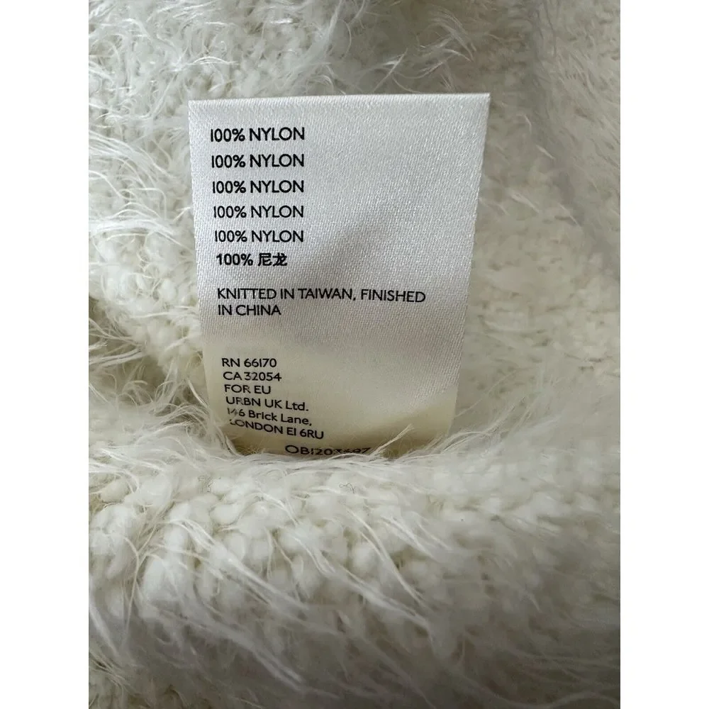 Free People‎ Sweater Women Medium Cream White Angelic Oversized Outdoor Soft